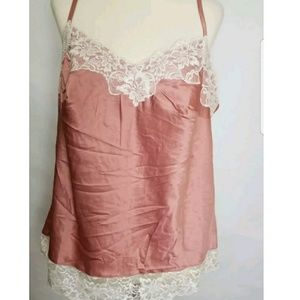 Lane Bryant Rose Pink Satin and Lace Camisole